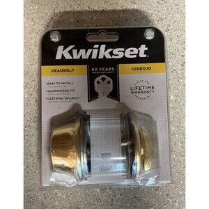 Kwikset 660 Single Cylinder Keyed Deadbolt Polished Brass Gold 2-1/8"